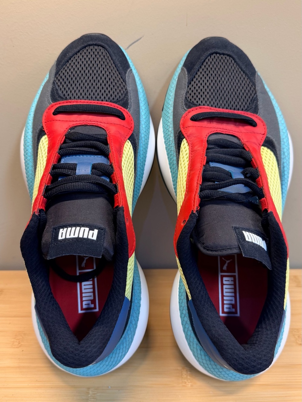 Puma Blue Black Red Yellow Multi-Color Sneakers